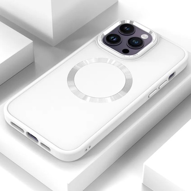 TPU чехол Bonbon Metal Style with MagSafe для Apple iPhone 15 Pro (6.1") Белый / White