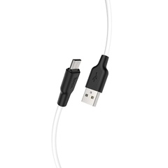 Дата кабель Hoco X21 Plus Silicone MicroUSB Cable (0.25m), Черный / Белый