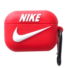 Силиконовый футляр Brand для наушников AirPods Pro + карабин Nike Red