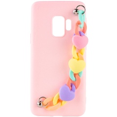 Чохол Chained Heart з підвісним ланцюжком для Samsung Galaxy S9, Pink Sand