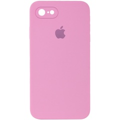 Чехол Silicone Case Square Full Camera Protective (AA) для Apple iPhone 6/6s (4.7") Розовый / Light pink