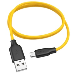 Дата кабель Hoco X21 Plus Silicone MicroUSB Cable (1m), Black / Yellow