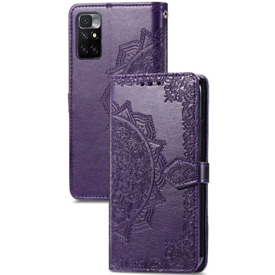 Кожаный чехол (книжка) Art Case с визитницей для Xiaomi Redmi 10 Фиолетовый