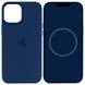 Чехол Silicone case (AAA) full with Magsafe and Animation для Apple iPhone 15 (6.1") Синий / Storm Blue