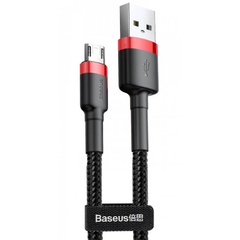 Дата кабель Baseus Cafule MicroUSB Cable 2.4A (1m) (CAMKLF-B), Красный / Черный