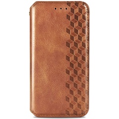 Кожаный чехол книжка GETMAN Cubic (PU) для Samsung Galaxy A25 5G Коричневый