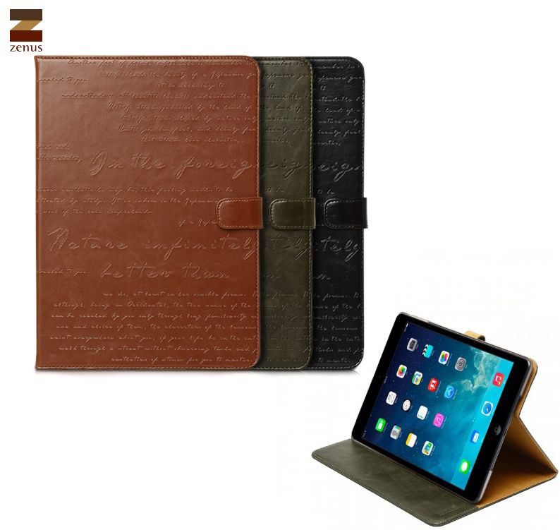 Кожаный чехол Zenus Masstige Lettering Diary Series для Apple IPAD AIR Коричневый