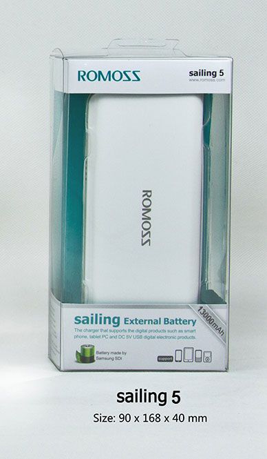Дополнительный внешний аккумулятор ROMOSS Sailing 5/Samsung SDI (13000mAh 2 USB 2.1A+1.0 А) Белый