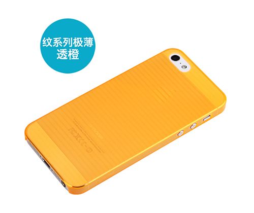 Пластиковая накладка Rock (Texture) Ultra Thin series для Apple iPhone 5/5S/SE Оранжевый / Transpare