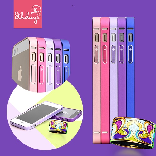 Металлический бампер 8thdays Slim Guard Series для Apple iPhone 5/5S/SE Фиолетовый / Charming Purple