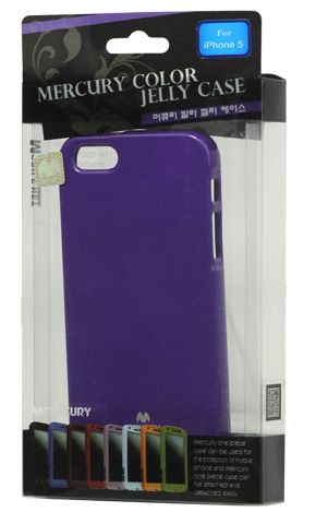 TPU чехол Mercury Jelly Color series для Apple iPhone 5/5S/SE Фиолетовый