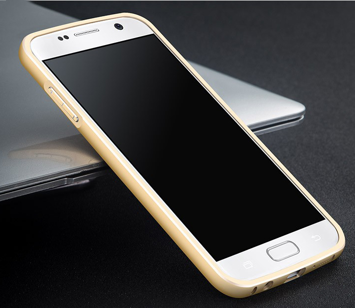 Металлический бампер с акриловой вставкой Msvii для Samsung G930F Galaxy S7 Золотой