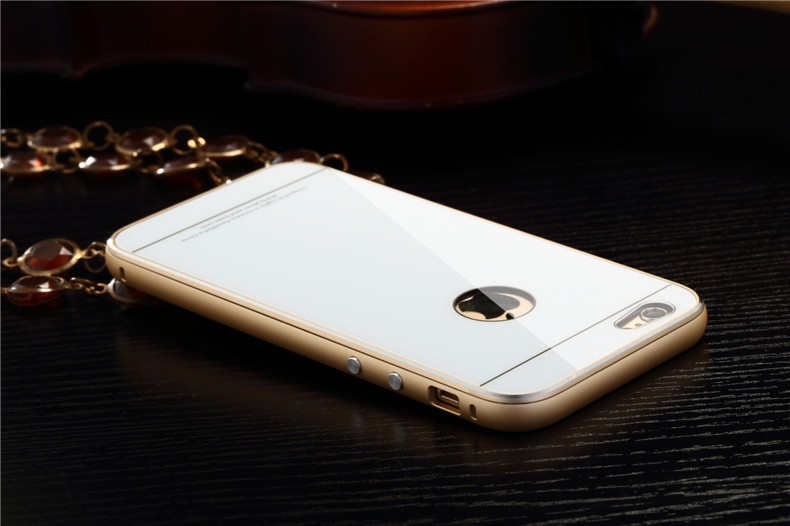 Металлический бампер Luphie с акриловой вставкой для Apple iPhone 6/6s (4.7") Rose Gold
