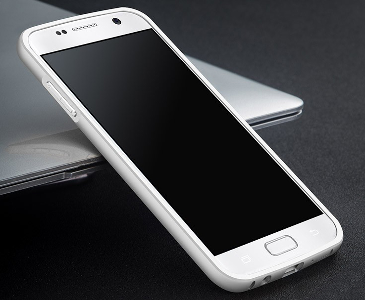 Металлический бампер с акриловой вставкой Msvii для Samsung G930F Galaxy S7 Серебряный