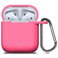 Силиконовый футляр с карабином для наушников AirPods Розовый / Pink