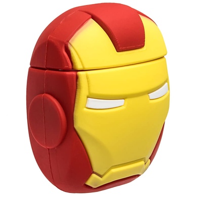 Силіконовий футляр Marvel & DC series для навушників AirPods 1/2 + карабін, Iron Man / Красный