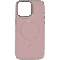 Чехол TPU+Glass Sapphire Midnight Open Camera with MagSafe для Apple iPhone 15 Plus (6.7") Розовый / Pink Sand