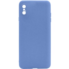 Силиконовый чехол Candy Full Camera для Apple iPhone X / XS (5.8") Голубой / Mist blue