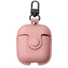 Шкіряний футляр Leather bag для навушників AirPods, Рожевий