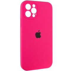 Чехол Silicone Case Full Camera Protective (AA) для Apple iPhone 12 Pro (6.1") Розовый / Barbie pink
