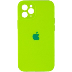 Чохол Silicone Case Full Camera Protective (AA) для Apple iPhone 12 Pro (6.1"), Салатовый / Neon green