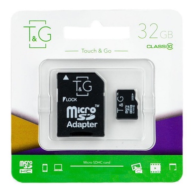 Карта пам'яті T&G microSDHC 32 GB class 10 (з адаптером)