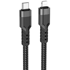Дата кабель Hoco U110 charging data sync Type-C to Lightning (1.2 m) Черный