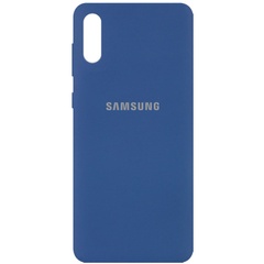 Чехол Silicone Cover Full Protective (AA) для Samsung Galaxy A02 Синий / Navy Blue