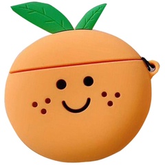Силиконовый футляр Smile Fruits series для наушников AirPods 1/2 + кольцо orange