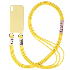 Чохол Cord case з довгим кольоровим ремінцем для Apple iPhone X / XS (5.8"), Жовтий