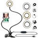 Кольцевая LED-лампа 2в1 с держателем для телефона (прищепка)
