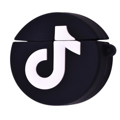 Силиконовый футляр Logo series для наушников AirPods 1/2 + карабин TikTok