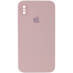 Чохол Silicone Case Square Full Camera Protective (AA) для Apple iPhone XS Max (6.5 "), Рожевий / Pink Sand