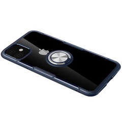 TPU+PC чохол Deen CrystalRing for Magnet (opp) для Apple iPhone 11 (6.1"), Бесцветный / Темно-синий