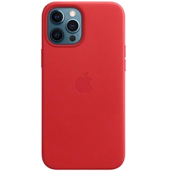 Шкіряний чохол Leather Case (AAA) для Apple iPhone 12 Pro / 12 (6.1 "), Red
