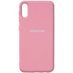 Чехол Silicone Cover Full Protective (AA) для Samsung Galaxy A02 Розовый / Pink