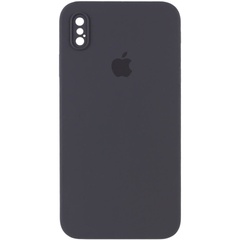 Чохол Silicone Case Square Full Camera Protective (AA) для Apple iPhone XS Max (6.5 "), Серый / Dark Gray