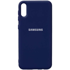 Чехол Silicone Cover Full Protective (AA) для Samsung Galaxy A02 Темно-синий / Midnight blue