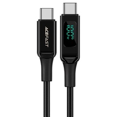 Дата кабель Acefast C6-03 USB-C to USB-C 100W zinc alloy digital display braided (2m) Black