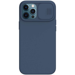 Силиконовая накладка Nillkin Camshield Silky Magnetic для Apple iPhone 12 Pro / 12 (6.1") Синий