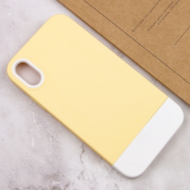 Чехол TPU+PC Bichromatic для Apple iPhone XR (6.1") Creamy-yellow / White