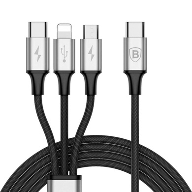Дата кабель Baseus Rapid Series 3in1 (Type-C to Micro USB+Lightning+Type-C) (1.2m)