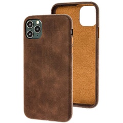 Шкіряний чохол Croco Leather для Apple iPhone 11 Pro Max (6.5"), Brown