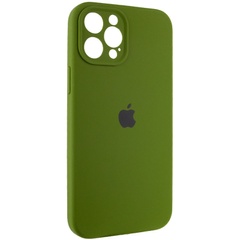 Чохол Silicone Case Full Camera Protective (AA) для Apple iPhone 12 Pro (6.1"), Зеленый / Dark Olive