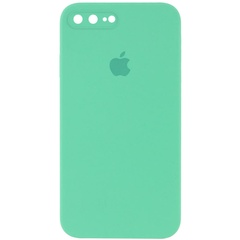 Чехол Silicone Case Square Full Camera Protective (AA) для Apple iPhone 7 plus / 8 plus (5.5") Зеленый / Spearmint