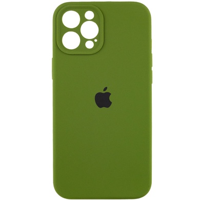 Чохол Silicone Case Full Camera Protective (AA) для Apple iPhone 12 Pro (6.1"), Зеленый / Dark Olive