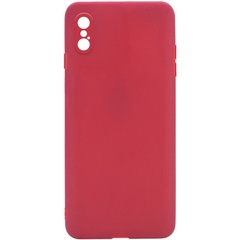 Силиконовый чехол Candy Full Camera для Apple iPhone X / XS (5.8") Красный / Camellia