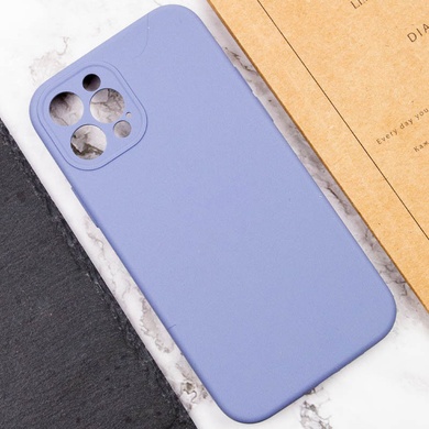 Чехол Silicone Case Full Camera Protective (AA) NO LOGO для Apple iPhone 12 Pro (6.1") Серый / Lavender Gray