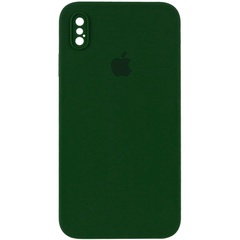 Чехол Silicone Case Square Full Camera Protective (AA) для Apple iPhone XS Max (6.5") Зеленый / Army green