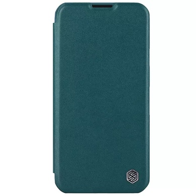Кожаный чехол (книжка) Nillkin Qin Pro Plain Camshield для Apple iPhone 15 Pro (6.1") Зеленый
